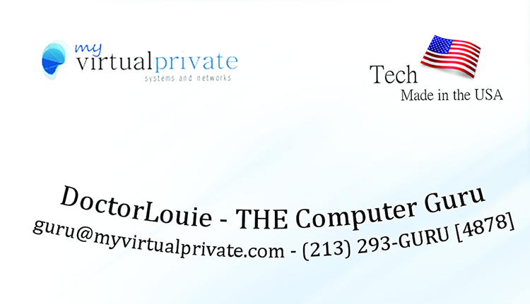 DoctorLouie - THE Computer Guru - Business Card Back